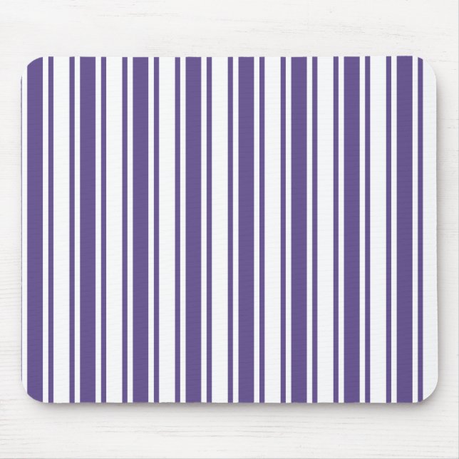 Ultra violet and white candy stripes mouse pad (Front)