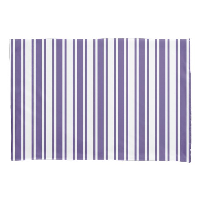 Ultra violet and white candy stripes pillowcase (Front)