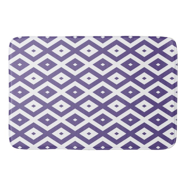 Ultra violet and white diamond pattern bath mat (Front)