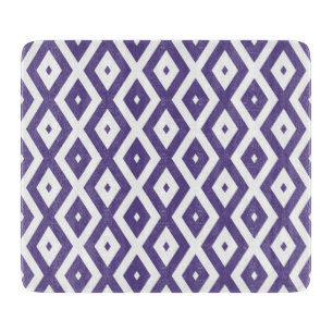 Ultra violet and white diamond pattern cutting board