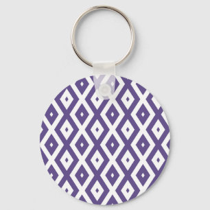 Ultra violet and white diamond pattern key ring