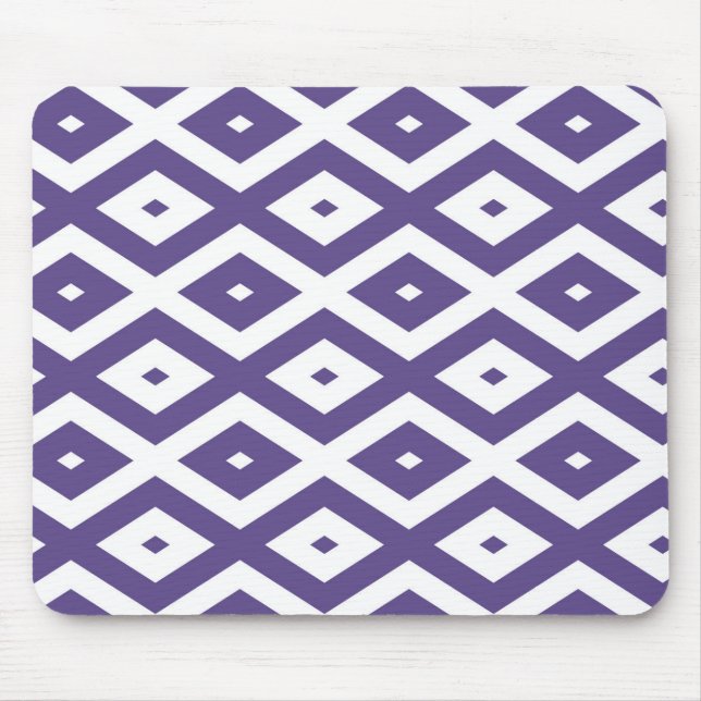 Ultra violet and white diamond pattern mouse pad (Front)