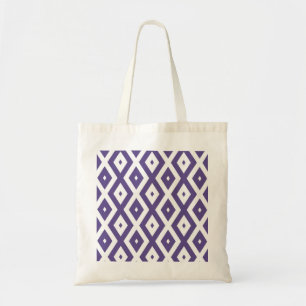 Ultra violet and white diamond pattern tote bag