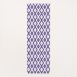 Ultra violet and white diamond pattern yoga mat