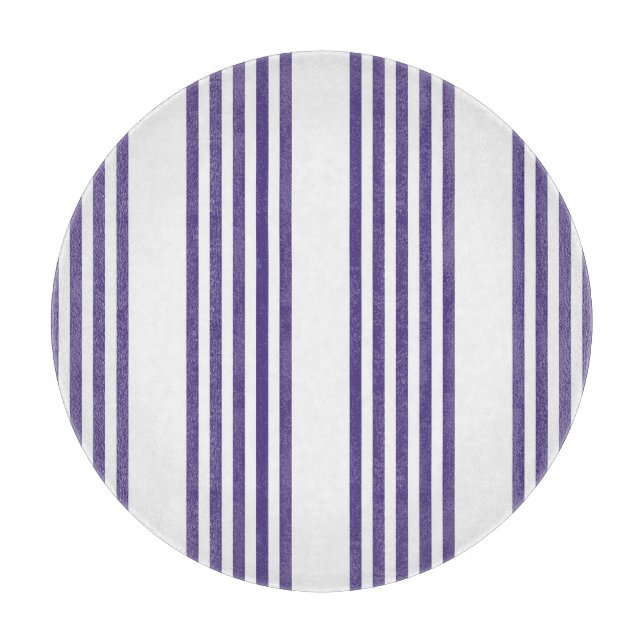 Ultra violet and white five stripe pattern cutting board (Front)