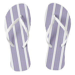 Ultra violet and white five stripe pattern jandals