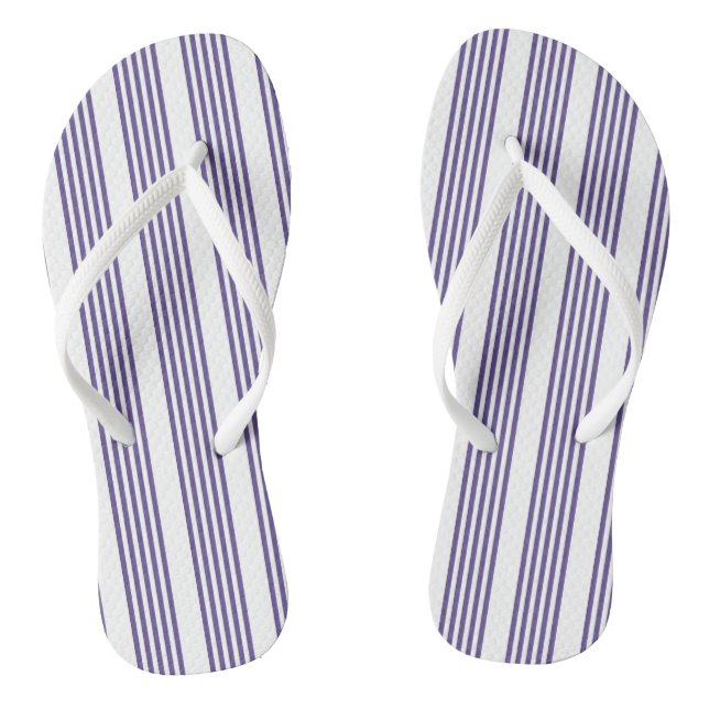 Ultra violet and white five stripe pattern jandals (Footbed)