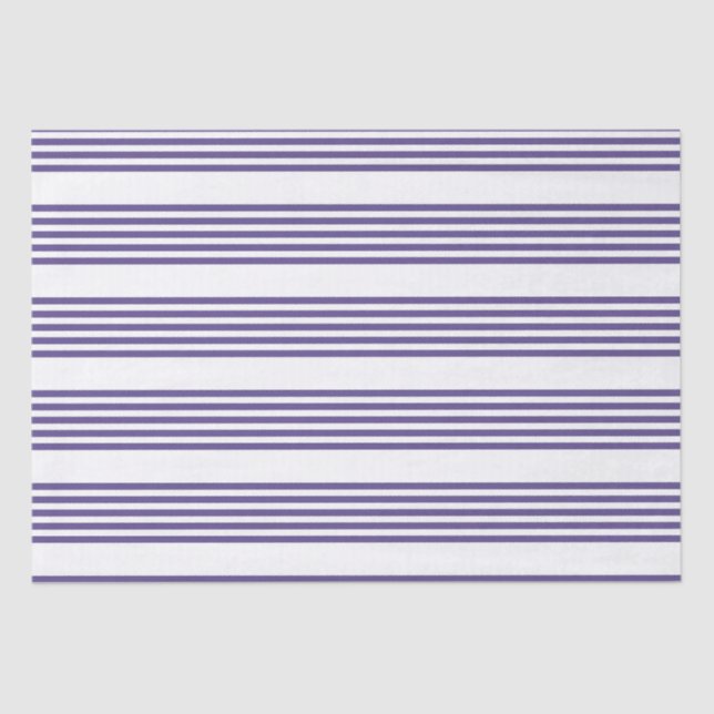 Ultra violet and white five stripe pattern tissue paper (Front)