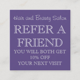 Ultra Violet Beauty Salon Referral Card