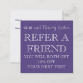 Ultra Violet Beauty Salon Referral Card (Front/Back)