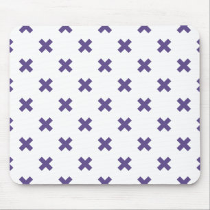 Ultra violet cross stitches on white mouse pad