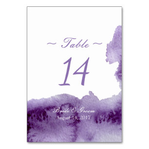 Ultra Violet Elegant Watercolor Table Number