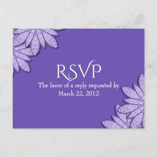 Ultra Violet Floral RSVP with Menu Choice