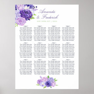 Ultra Violet Floral Wedding Seating Chart