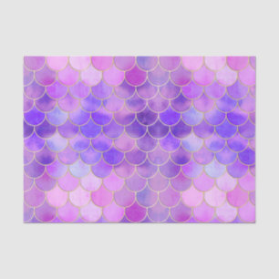 Ultra Violet & Gold Mermaid Scale Pattern Tissue Paper