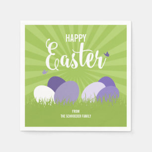 Ultra Violet & Green Easter Paper Napkin