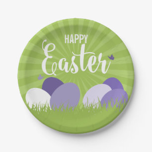 Ultra Violet & Green Easter Paper Plate