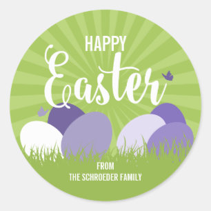 Ultra Violet & Green Happy Easter Sticker