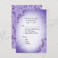 Ultra Violet Hue Floral RSVP with Entree Selection