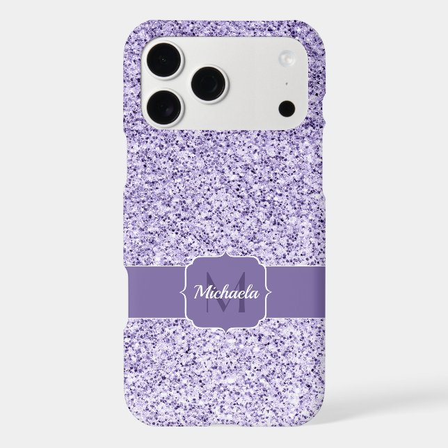 Ultra violet light purple glitter sparkle Monogram (Back)