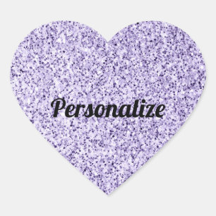 Ultra violet light purple glitter sparkles Custom Heart Sticker