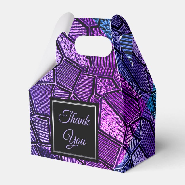 Ultra Violet Mosaic Glass Gable Favour Box (Front Side)