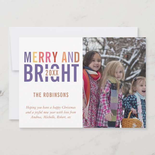 Ultra Violet Palette Christmas Greeting Photo Holiday Card (Front)