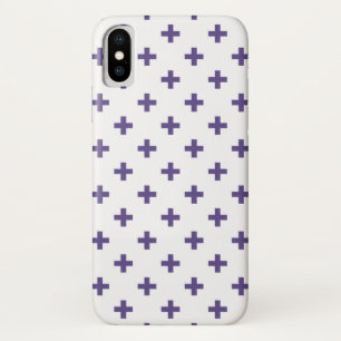 Ultra violet polka crosses on white Case-Mate iPhone case