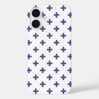 Ultra violet polka crosses on white