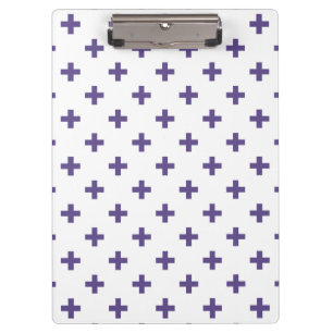 Ultra violet polka crosses on white clipboard
