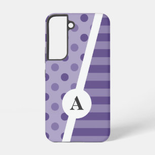 Ultra Violet Polka Dot and Stripe Pattern Samsung Galaxy Case