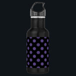 Ultra violet polka dots on black 532 ml water bottle<br><div class="desc">Pantone's colour of the year for 2018 is ultra violet.</div>