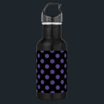 Ultra violet polka dots on black 532 ml water bottle<br><div class="desc">Pantone's colour of the year for 2018 is ultra violet.</div>