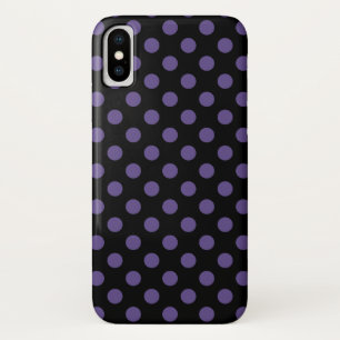 Ultra violet polka dots on black Case-Mate iPhone case