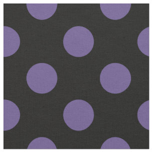 Ultra violet polka dots on black fabric
