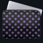 Ultra violet polka dots on black laptop sleeve<br><div class="desc">Pantone's colour of the year for 2018 is ultra violet.</div>