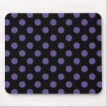 Ultra violet polka dots on black mouse pad<br><div class="desc">Pantone's colour of the year for 2018 is ultra violet.</div>