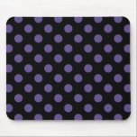Ultra violet polka dots on black mouse pad<br><div class="desc">Pantone's colour of the year for 2018 is ultra violet.</div>