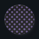 Ultra violet polka dots on black paper plate<br><div class="desc">Pantone's colour of the year for 2018 is ultra violet.</div>