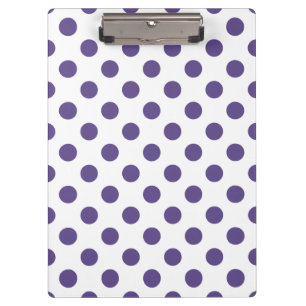 Ultra violet polka dots on white clipboard