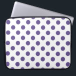 Ultra violet polka dots on white laptop sleeve<br><div class="desc">Pantone's colour of the year for 2018 is ultra violet.</div>