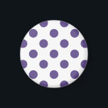 Ultra violet polka dots on white magnet<br><div class="desc">Pantone's colour of the year for 2018 is ultra violet.</div>