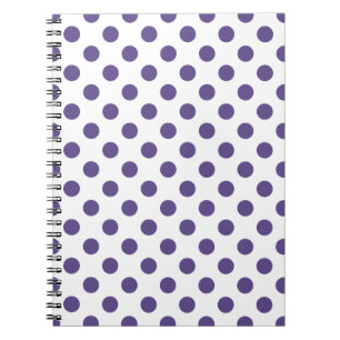 Ultra violet polka dots on white spiral notebook