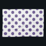 Ultra violet polka dots on white tea towel<br><div class="desc">Pantone's colour of the year for 2018 is ultra violet.</div>