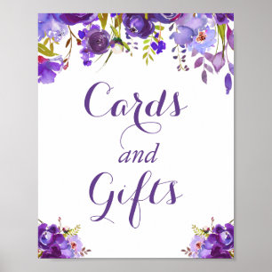 Ultra Violet Purple Floral Cards and Gifts Sign