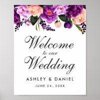 Ultra Violet Purple Floral Wedding Welcome