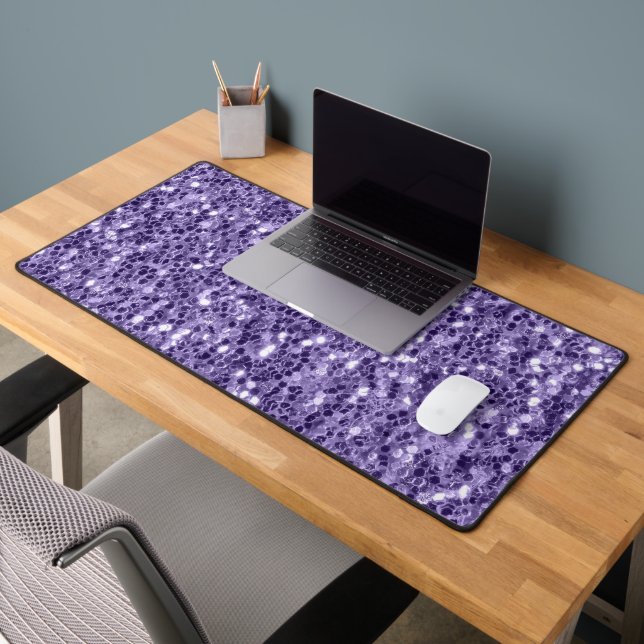 Ultra violet purple glitter sparkles desk mat (Office 2)