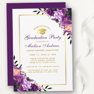 Ultra Violet Purple Graduation Party Invite PB