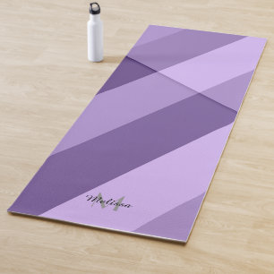 Ultra violet purple modern geometric line Monogram Yoga Mat