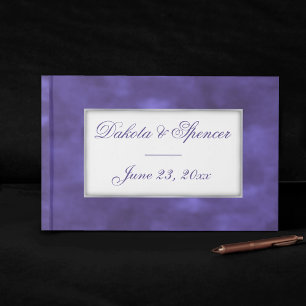 Ultra Violet Purple Modern Minimalist Watercolor Guest Book